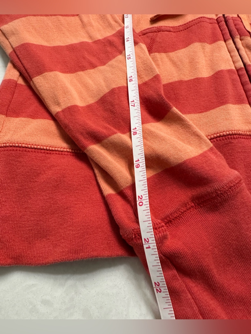 Aerie Striped light and dark orange zip hoodie, M - Picture 4 of 8